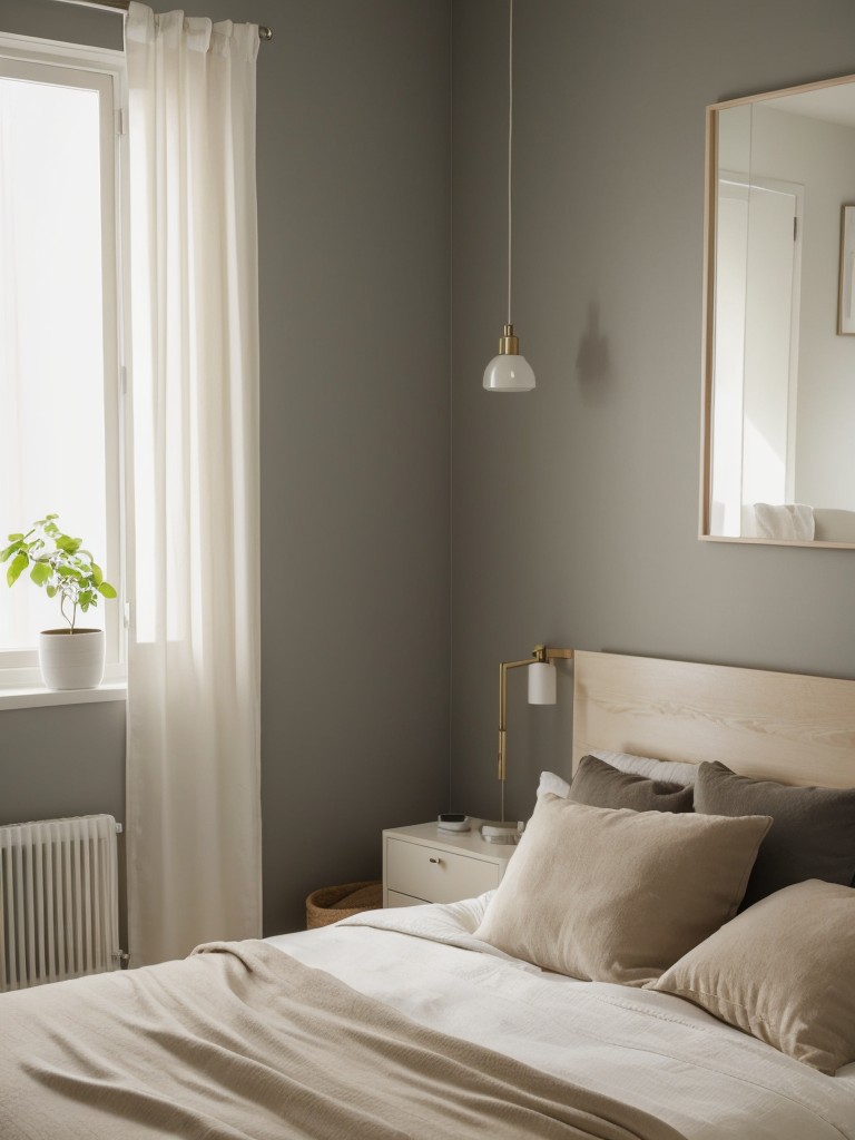 Create a serene and spa-like atmosphere in a small bedroom with IKEA's soft lighting, plush textiles, and natural materials.