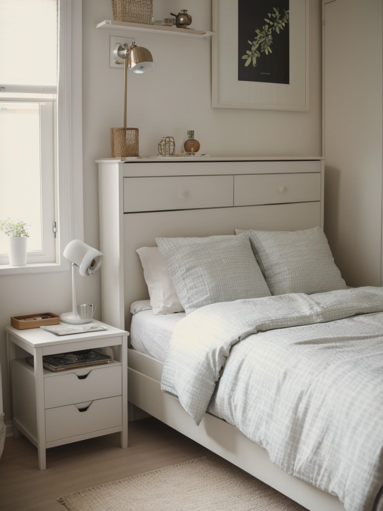 Design a small bedroom with an eclectic vibe by mixing and matching different IKEA furniture collections and styles.