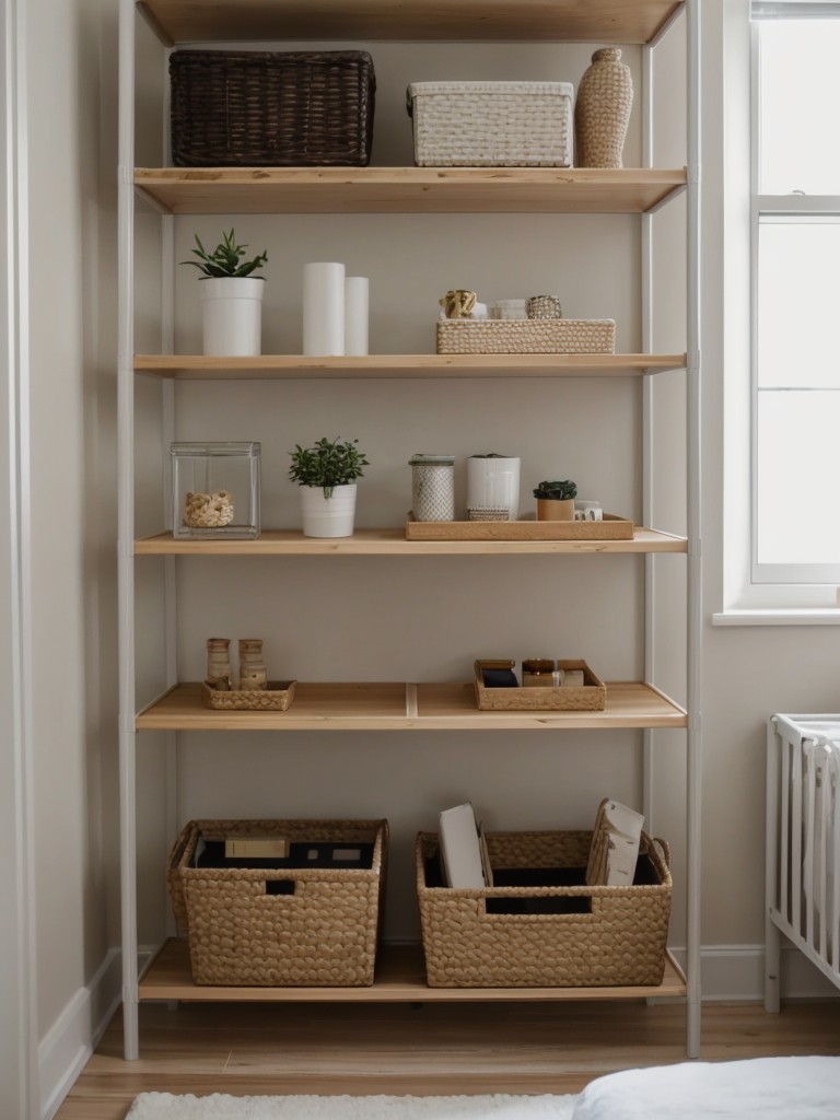 Incorporate IKEA's modular shelving systems to showcase your personal style and display decorative items in a small bedroom.