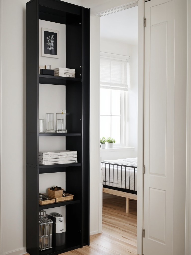 Use IKEA's functional and stylish room dividers to create privacy and delineate different areas within a small bedroom.