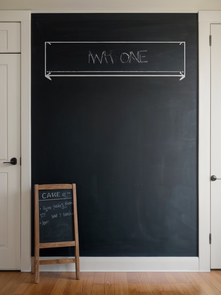 Incorporate a chalkboard decal or vinyl sticker as a budget-friendly alternative to a full chalkboard wall.