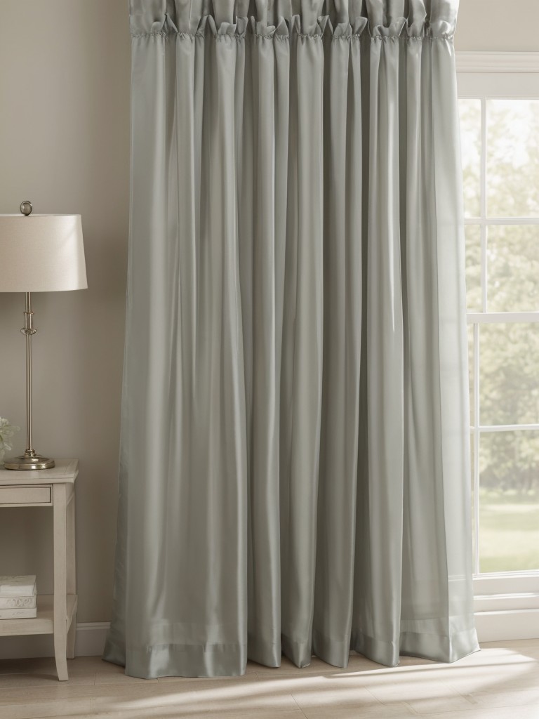 Add a touch of elegance with floor-length silk curtains in soft pastel shades for a sophisticated and timeless look.