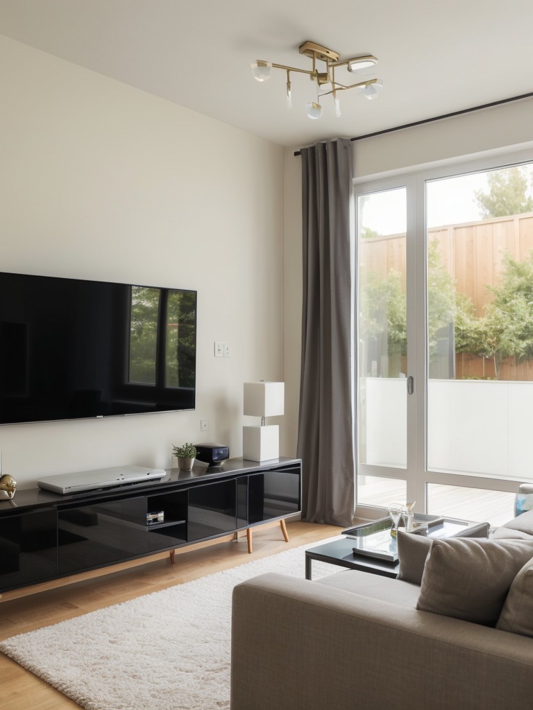 Incorporating smart home technology, such as affordable smart plugs or lights, to add convenience and modernity to a living room on a budget.