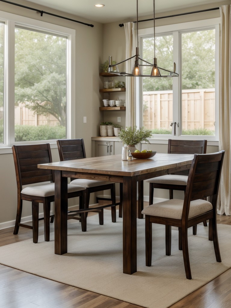 Incorporate multipurpose seating, such as bench seating around the dining table that can double as extra seating for the living area.