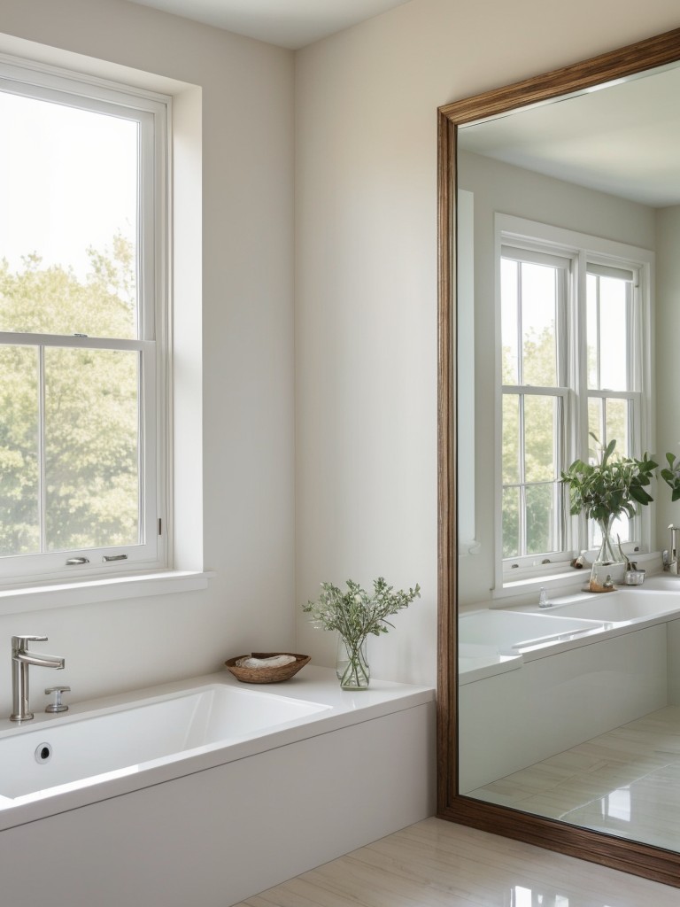 Use mirrors strategically to create the illusion of a larger space and reflect natural light.