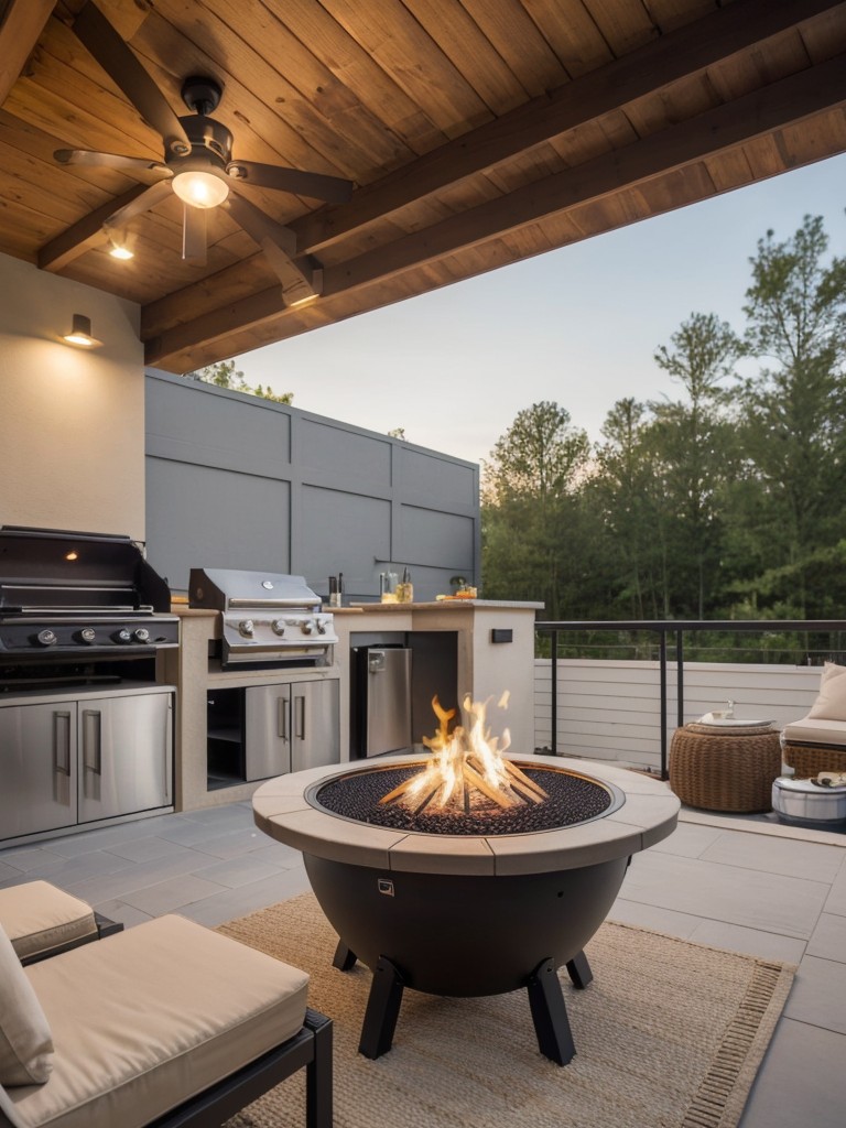 Incorporate a mini BBQ grill or a portable fire pit on your balcony to enjoy outdoor cooking and gatherings with friends and family.