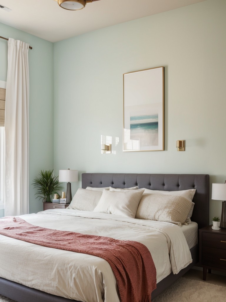 apartment bedroom ideas vibrant accent wall
