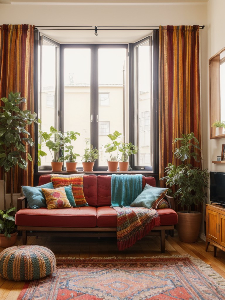 bohemian apartment decor ideas vibrant color palette