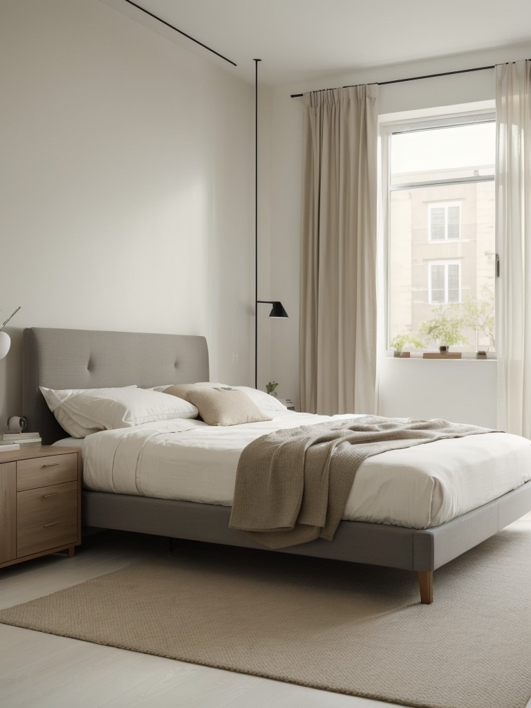 Transform your apartment bedroom into a sanctuary of simplicity and tranquility with minimalist design, focusing on clean lines, muted colors, and essential furniture pieces.