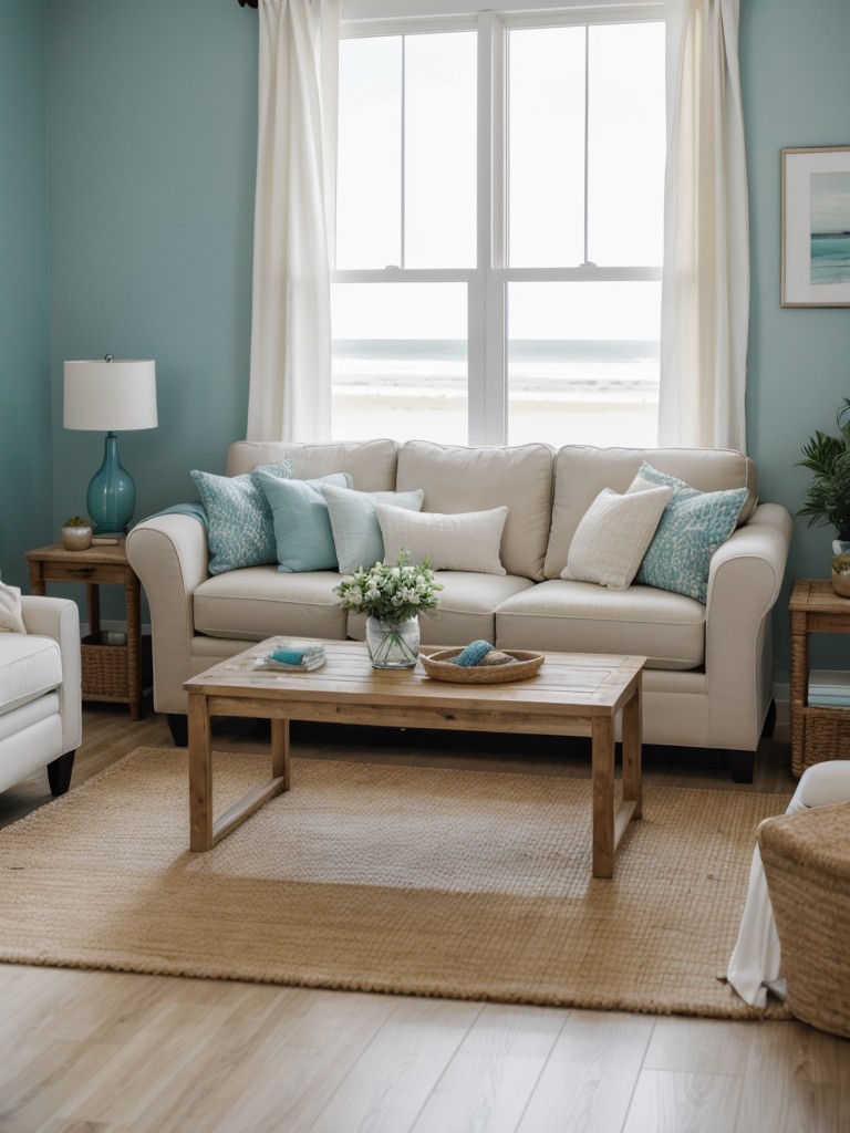 coastal apartment living room ideas with beach-inspired colors