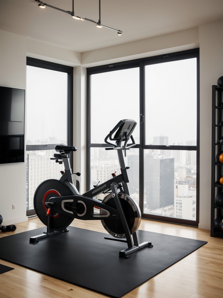 contemporary apartment gym ideas with high-tech equipment