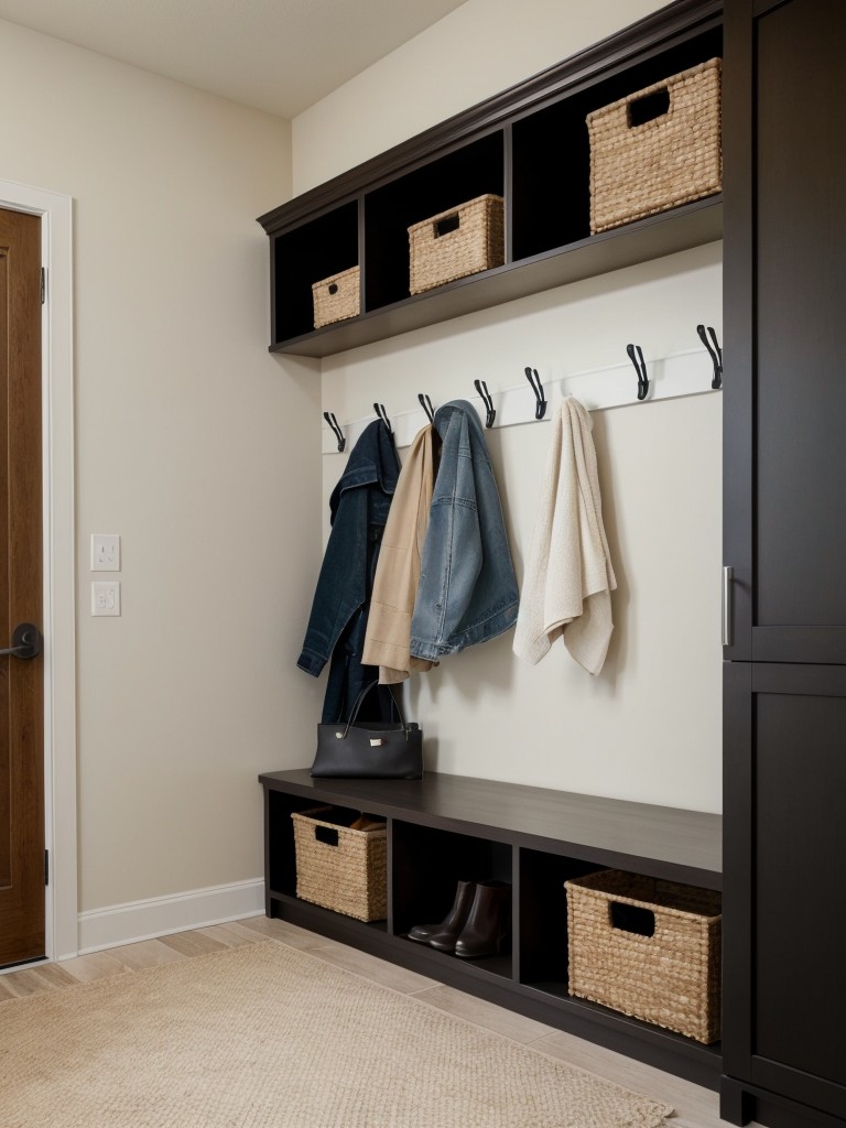 Create an organized and welcoming entryway in your apartment with practical solutions that maximize space and minimize clutter.