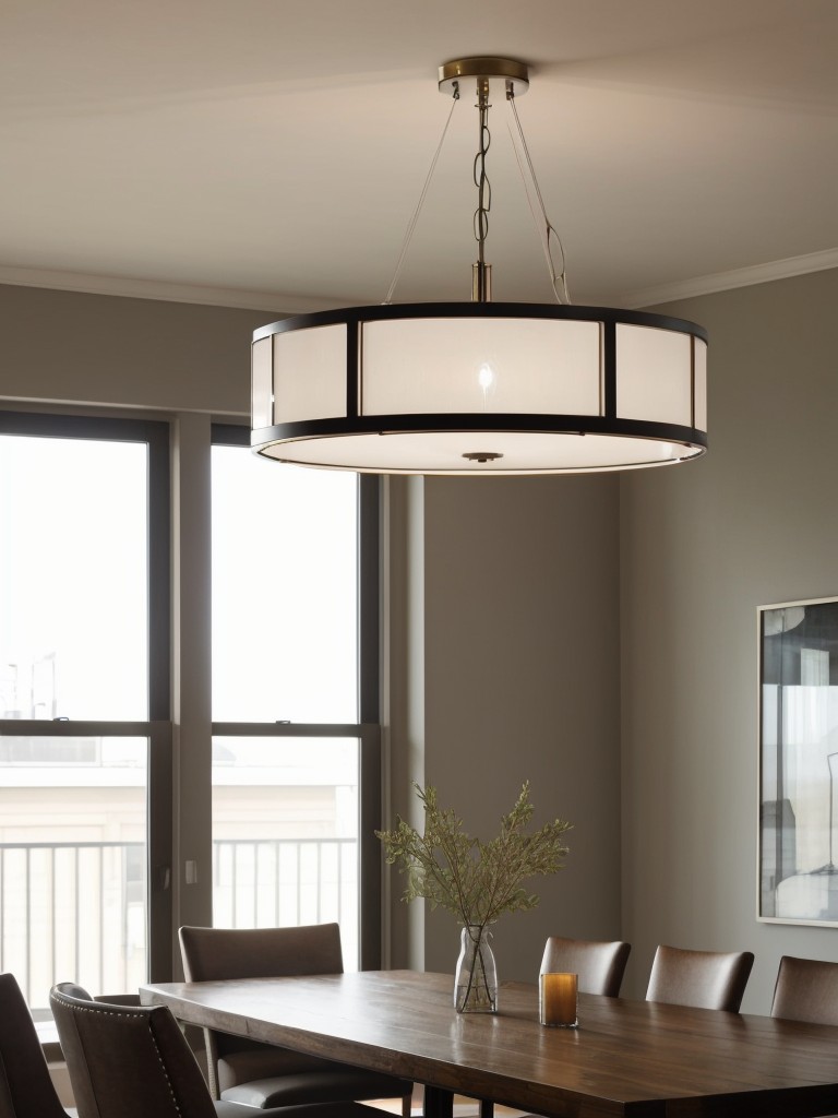 Elevate your apartment dining room with a statement lighting fixture that adds style and visual interest.