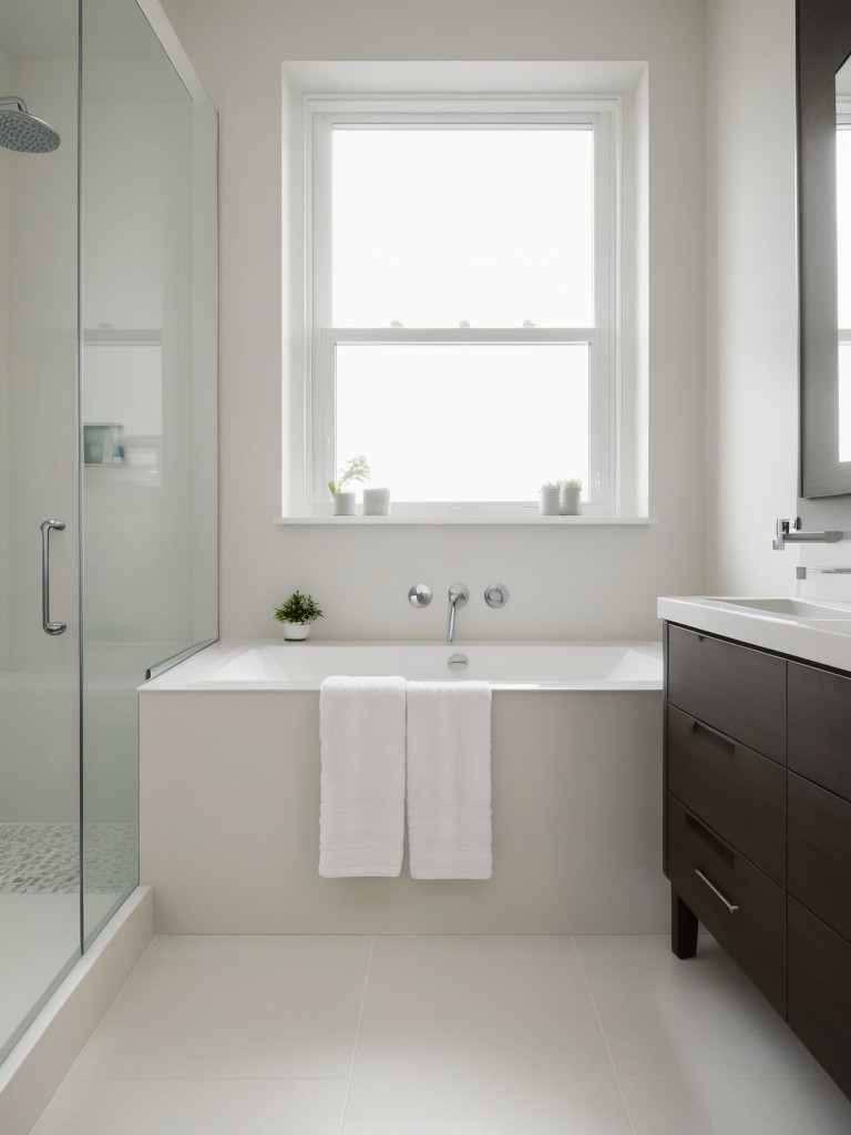 Embrace a minimalist approach in your apartment bathroom design for a fresh and calming atmosphere.