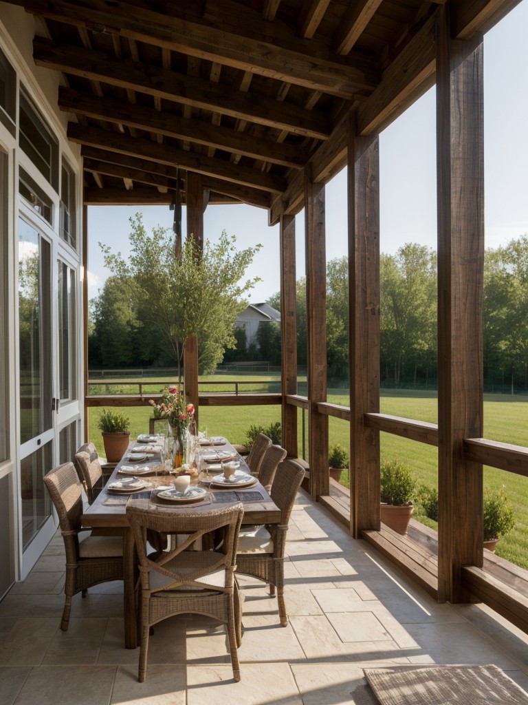 farmhouse apartment patio ideas with rustic charm