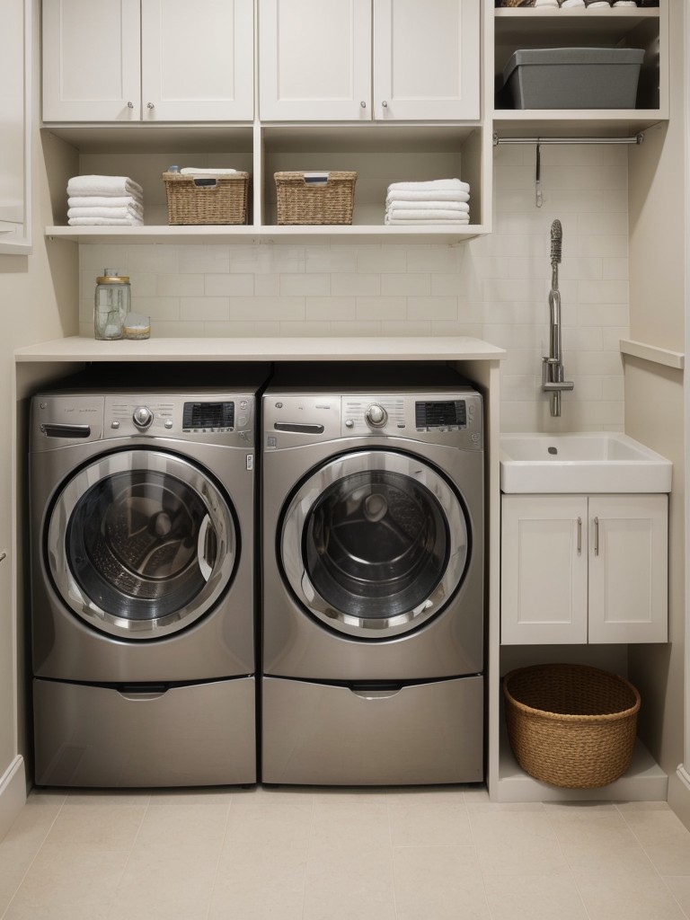 Make your apartment laundry room efficient and organized with functional storage options that keep essentials easily accessible.