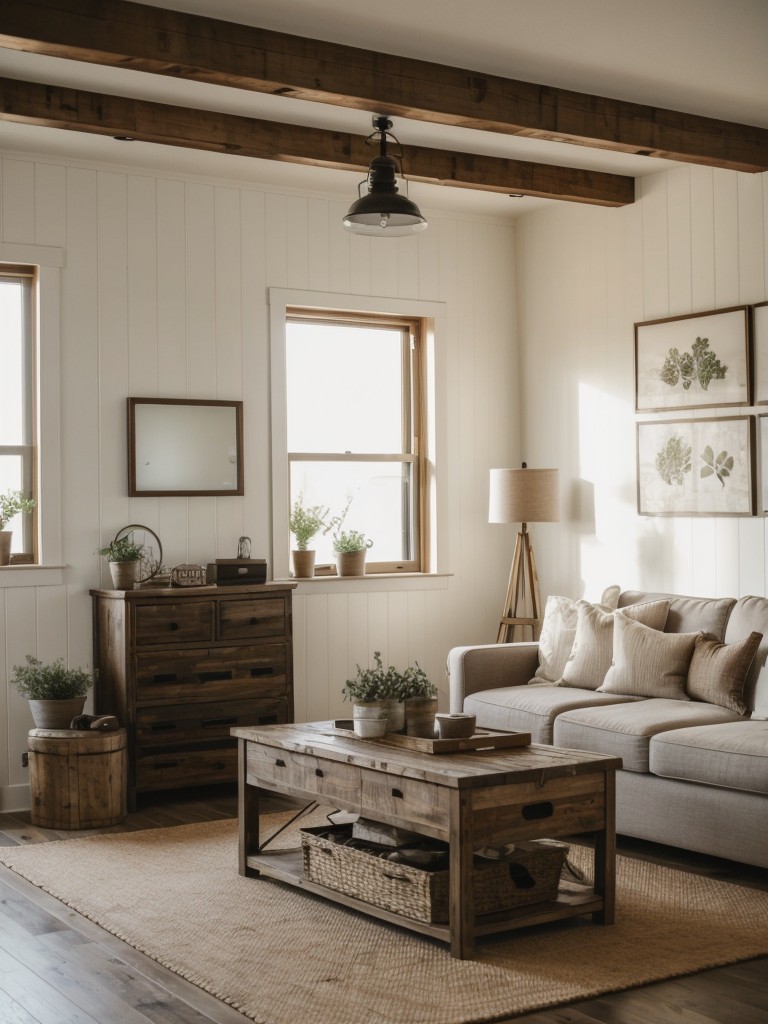 modern farmhouse apartment ideas with rustic elements