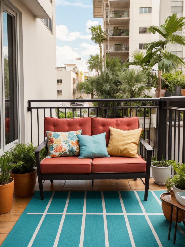 Transform your apartment balcony into a retro-inspired oasis with vintage furniture, bold patterns, and splashes of color for a nostalgic and charming outdoor retreat.