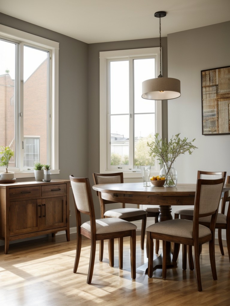 transitional apartment dining area ideas with a mix of styles