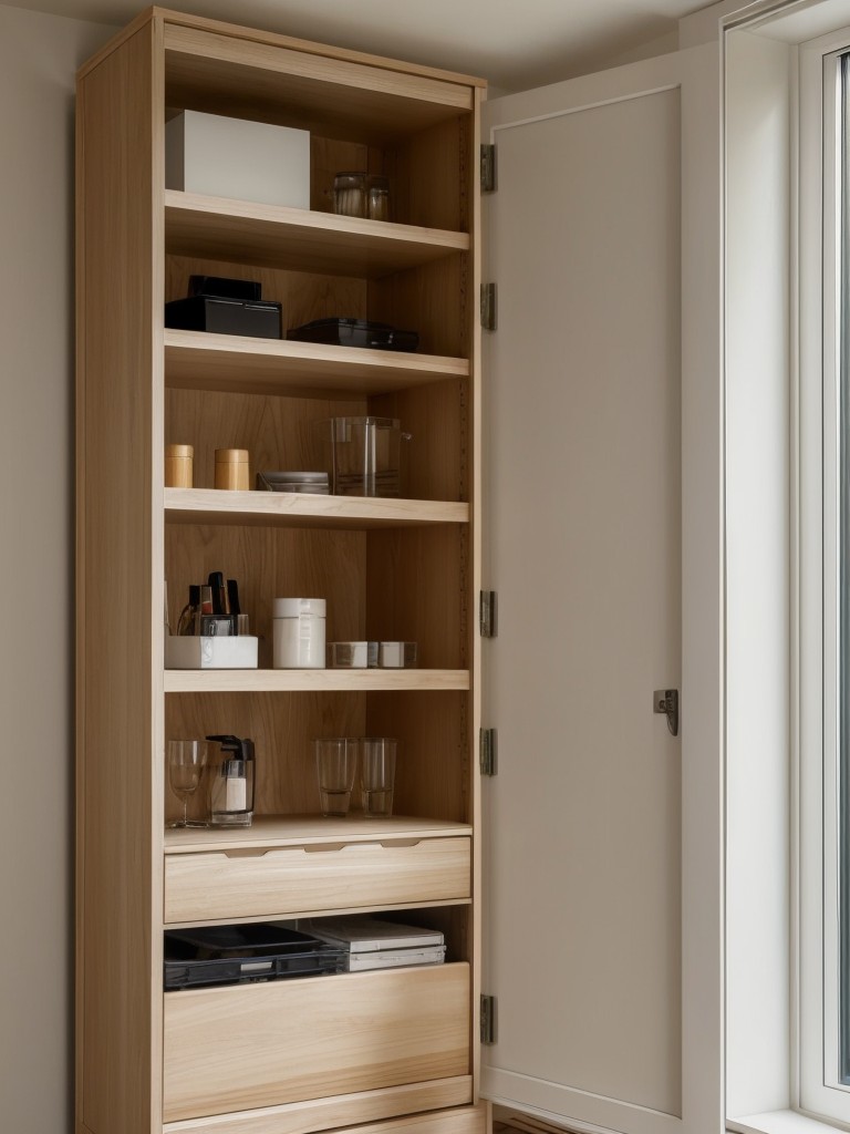 small apartment storage ideas with multi-functional furniture, clever shelving, and hidden storage compartments for maximizing space.