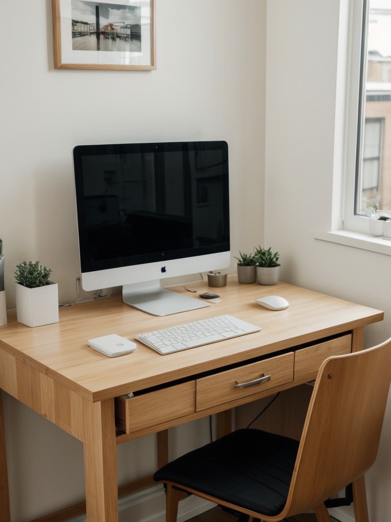 Incorporate a Fold-Down Table or Desk to Optimize Workspace in a Small Studio Apartment.