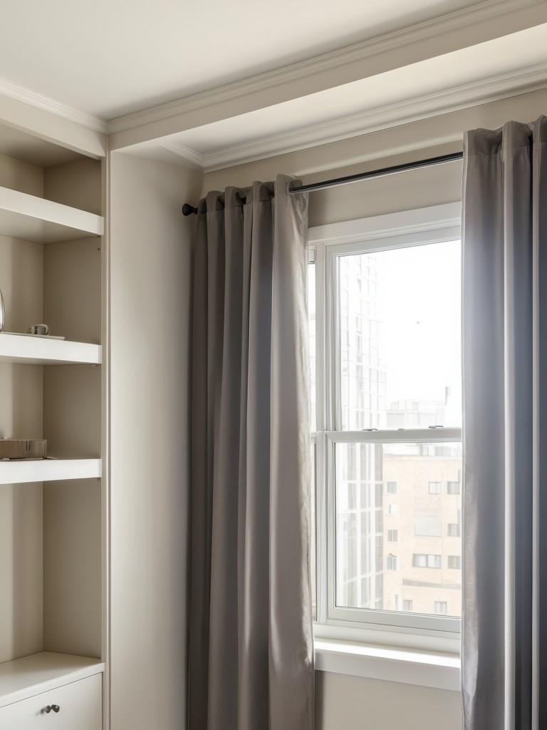 Install Ceiling-Mounted Curtain Tracks to Divide and Conceal Different Areas of a Studio Apartment.