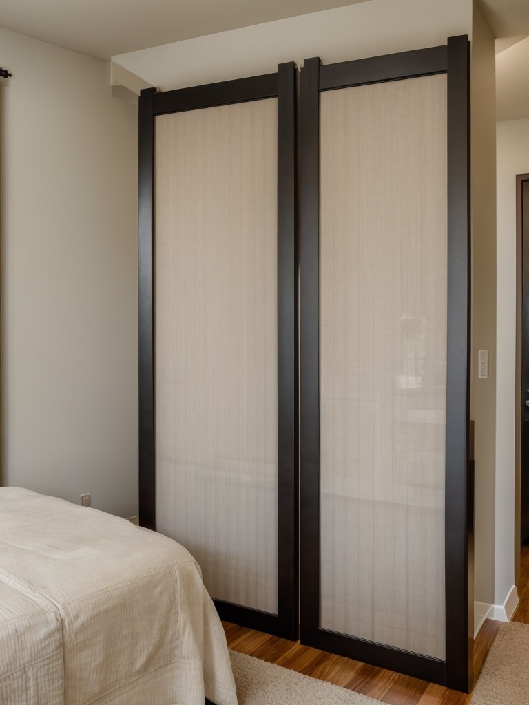 Use a Room Divider Screen to Separate Sleeping and Living Areas while Adding Visual Interest.