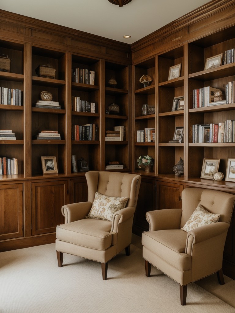 Create a cozy reading nook by installing built-in bookshelves and a comfortable armchair.