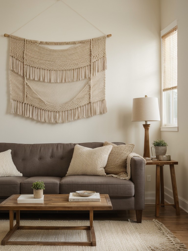 Use a mix of different textures, such as woven wall hangings, tapestries, or macramé, to create a cozy and inviting atmosphere.