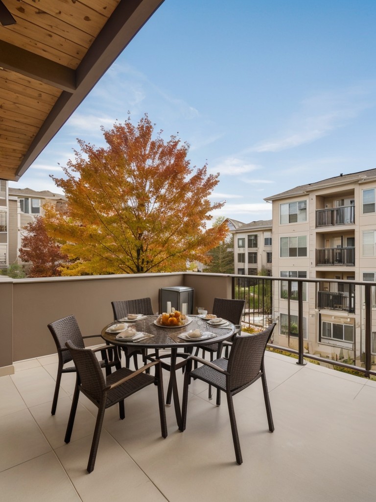 Highlight any outdoor spaces your apartment offers, like patios or balconies, as great spots for enjoying the crisp autumn air.