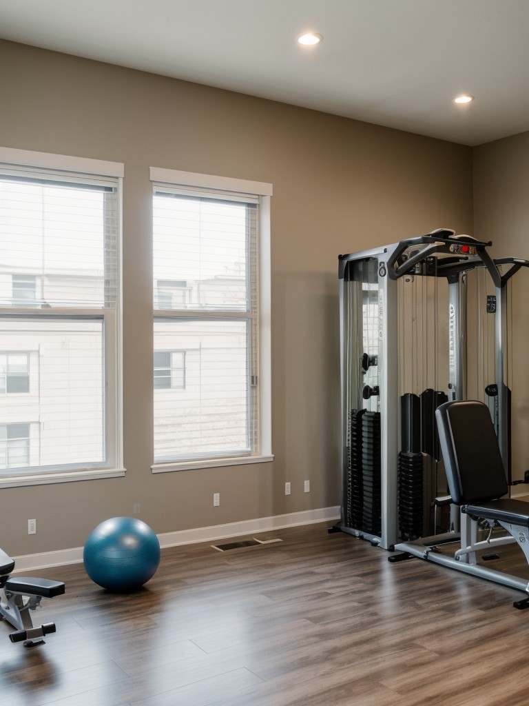 Showcase your apartment's fitness center or gym, highlighting the importance of staying active during the colder months.