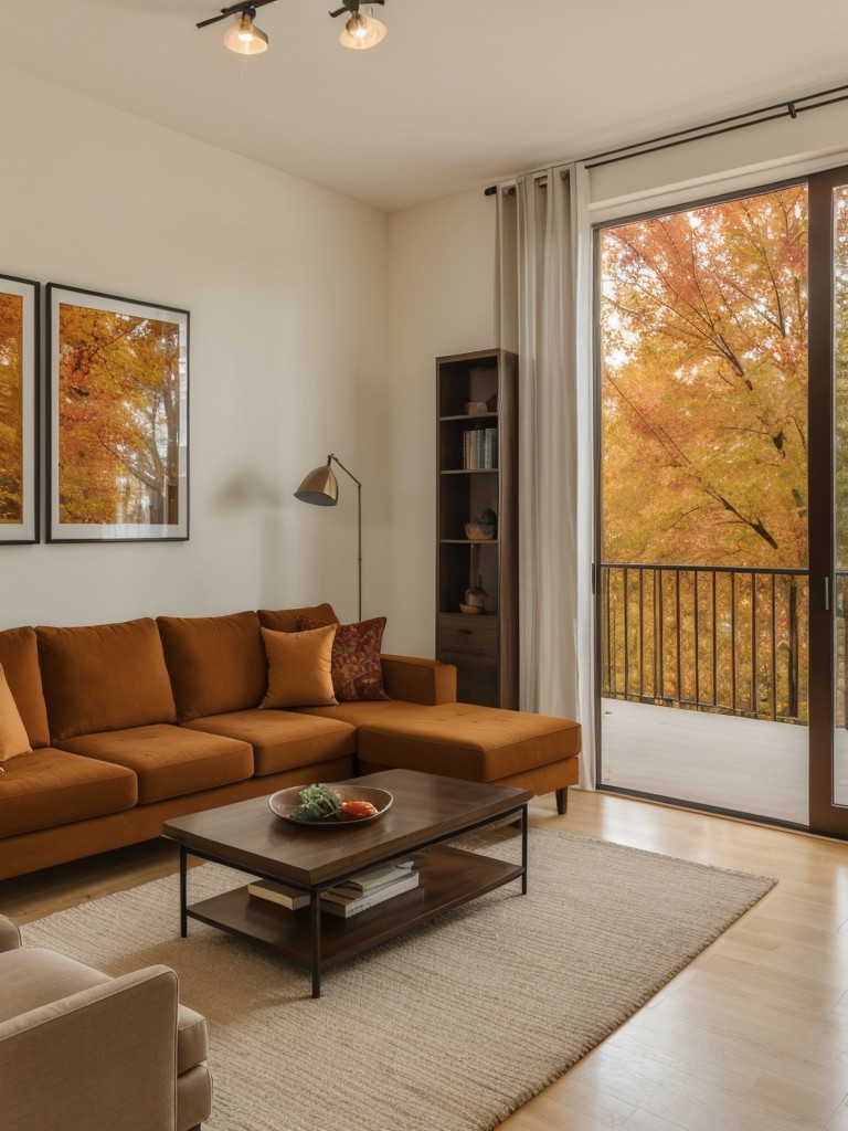 Use vibrant autumn colors in your marketing materials and showcase how they can be incorporated into apartment interiors.