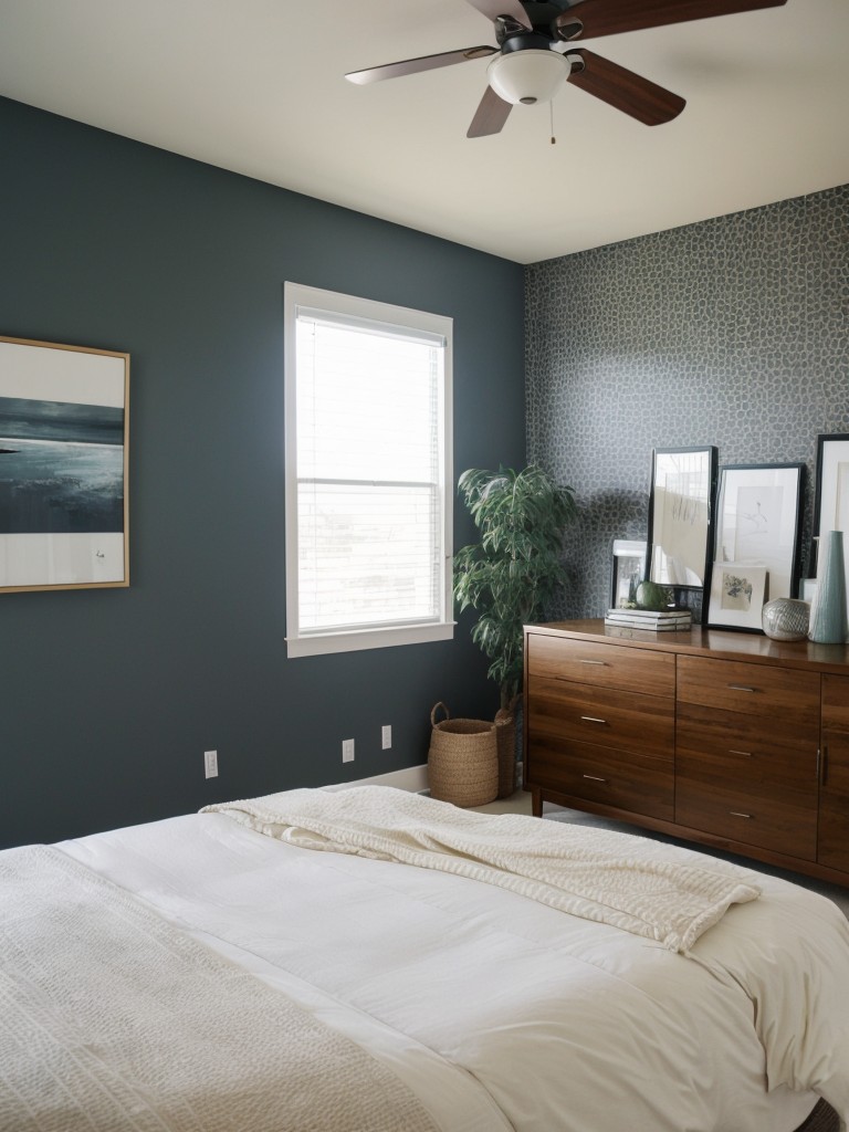 Choose a statement wallpaper or a bold paint color to create a focal point in the master bedroom.