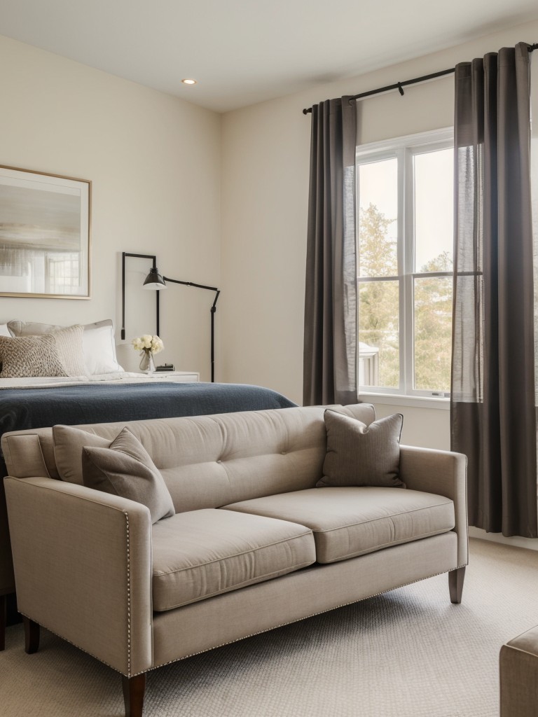 Include a cozy seating area in the master bedroom, complete with a comfortable sofa or a pair of stylish armchairs.