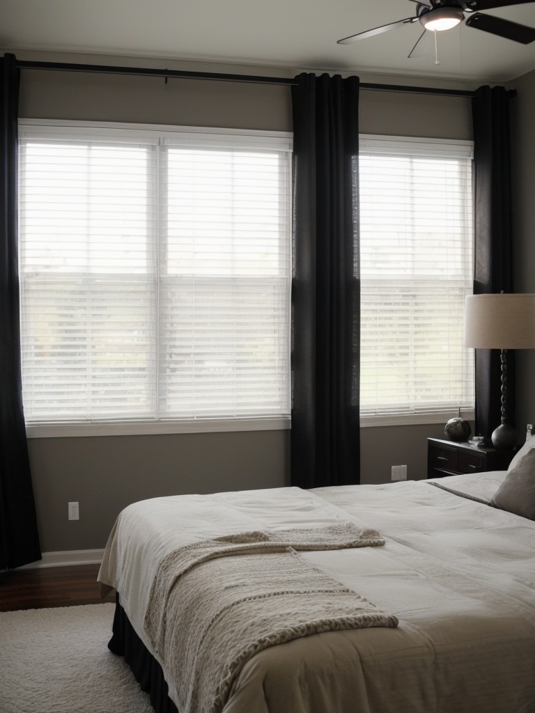 Opt for blackout curtains or blinds in the master bedroom to create a peaceful and dark environment for better sleep.