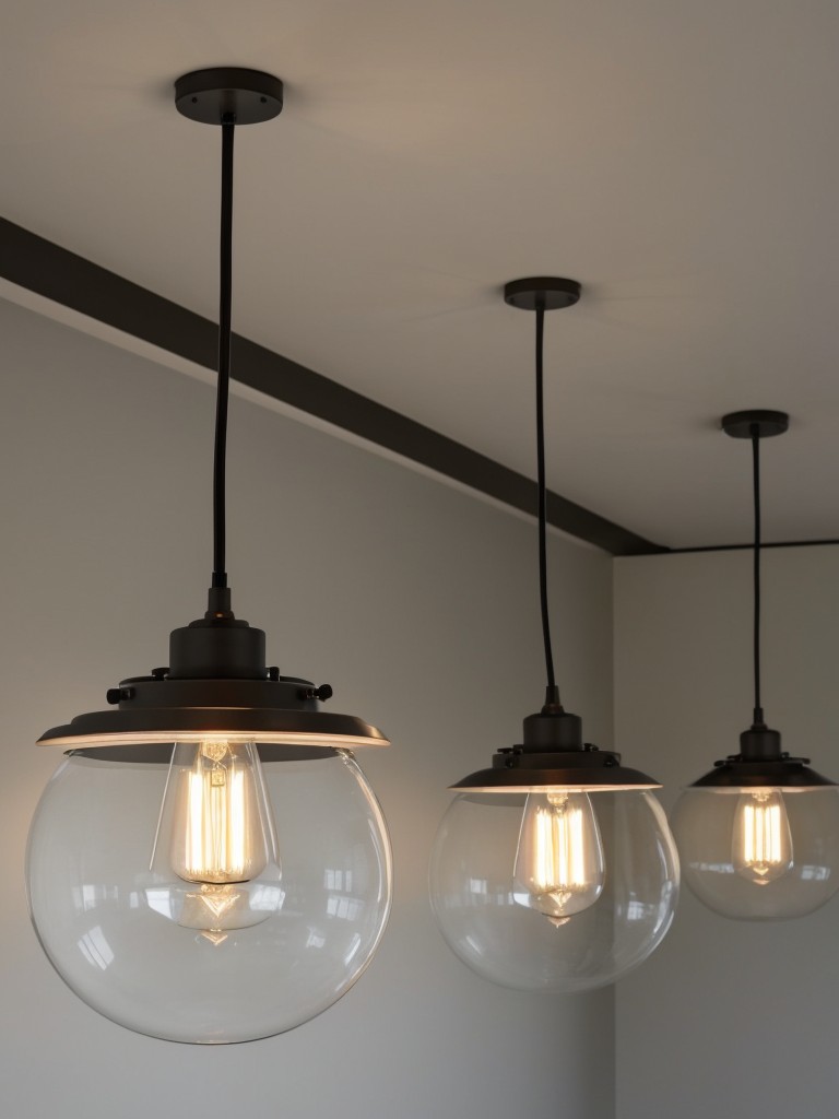 Incorporating minimalistic lighting fixtures like pendant lights or track lighting to provide sufficient illumination without overpowering the space.