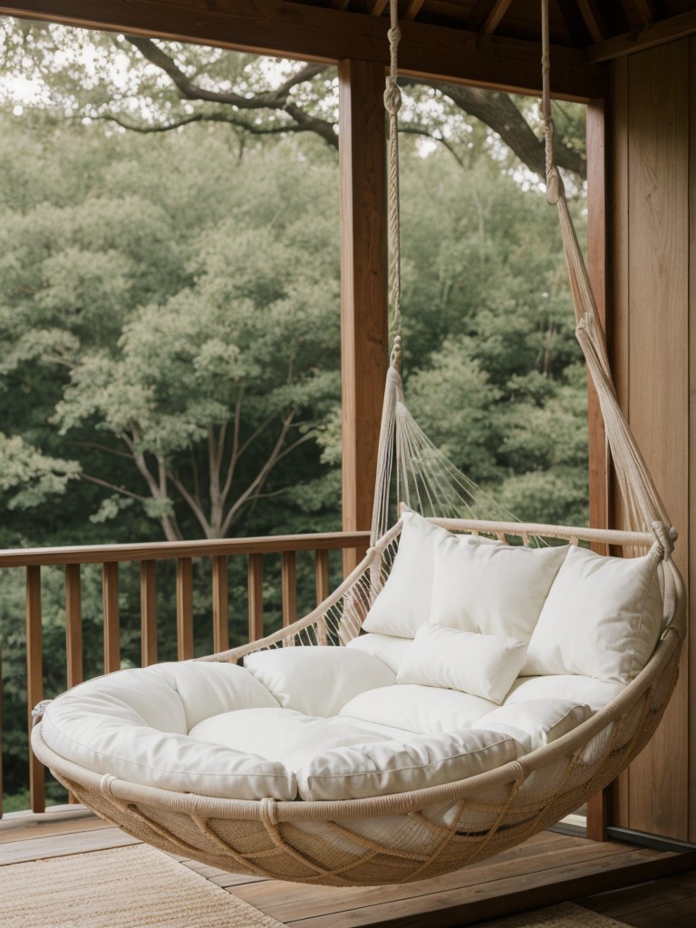 Creating a cozy reading nook with a hammock, hanging chair, or a comfortable outdoor daybed for relaxing moments.