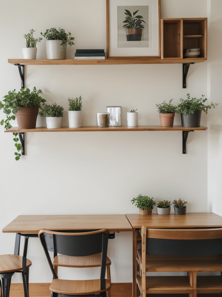 Maximizing small spaces with multifunctional furniture like foldable tables and chairs or wall-mounted planters and shelves.