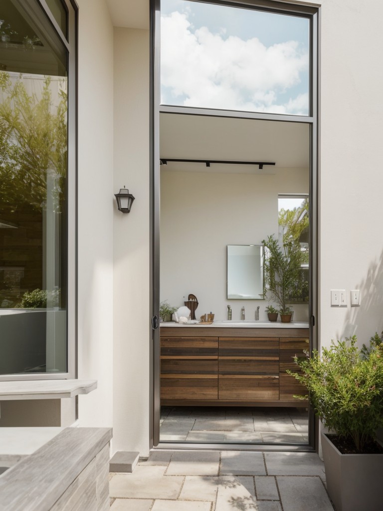 Utilizing mirrors strategically to create an illusion of spaciousness and reflect natural light in a small patio area.