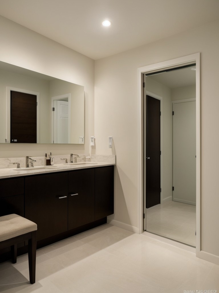 Install recessed lighting or use mirrors strategically to brighten up the space and make it appear bigger.