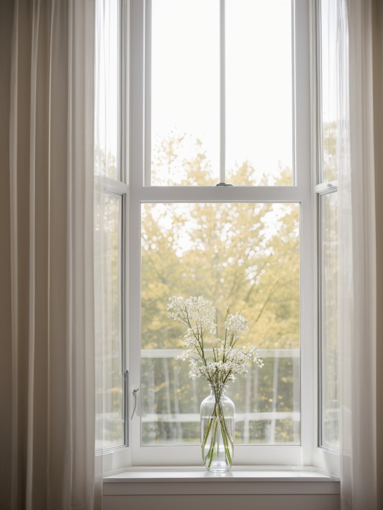 Make the most of natural light by using sheer curtains or frosted glass on windows for privacy.