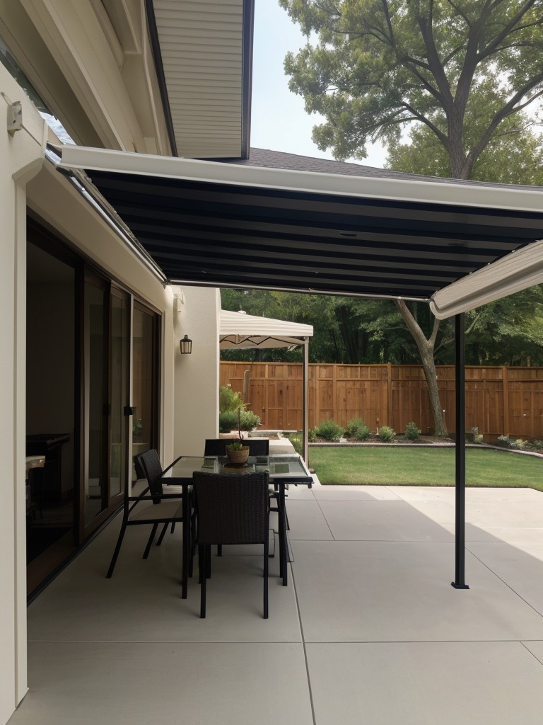 Install a retractable awning or canopy to add privacy while providing shade and protection from the elements.