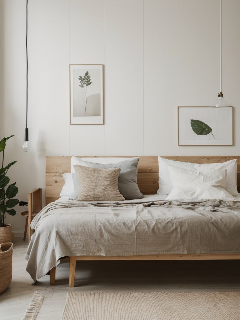 Scandinavian-inspired apartment decor with light colors, natural materials, and minimalist furniture, creating a clean and cozy environment.