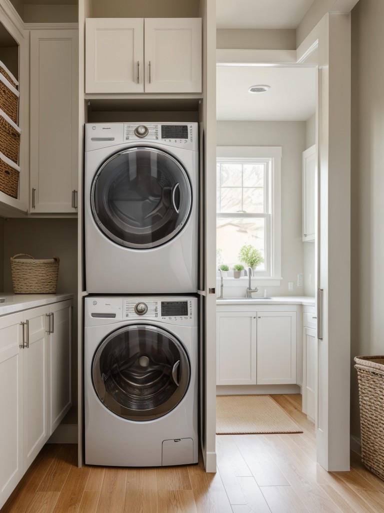 Consider installing a built-in laundry hamper to keep dirty clothes off the floor and maintain a clutter-free space.