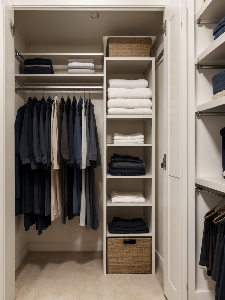 Consider installing a garment steamer within your walk-in closet for convenient wrinkle removal and clothing maintenance.