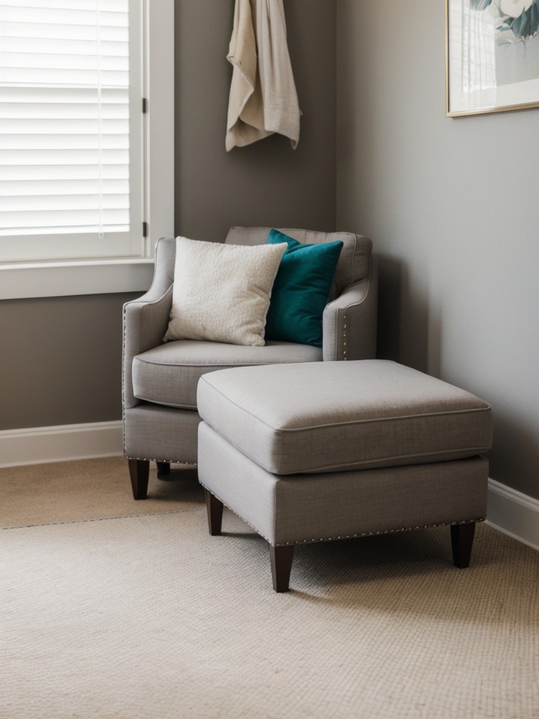 Incorporate a sitting area with a small bench or ottoman for added comfort and convenience while getting dressed.