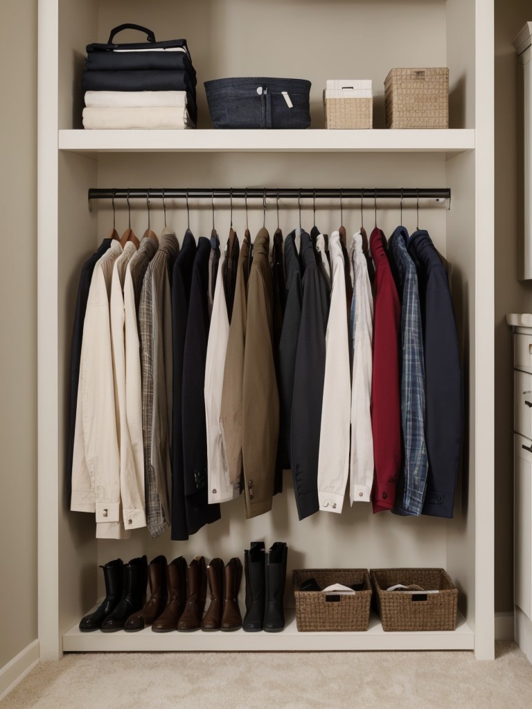 Install a pull-out valet rod for easily planning and organizing outfits for the next day.