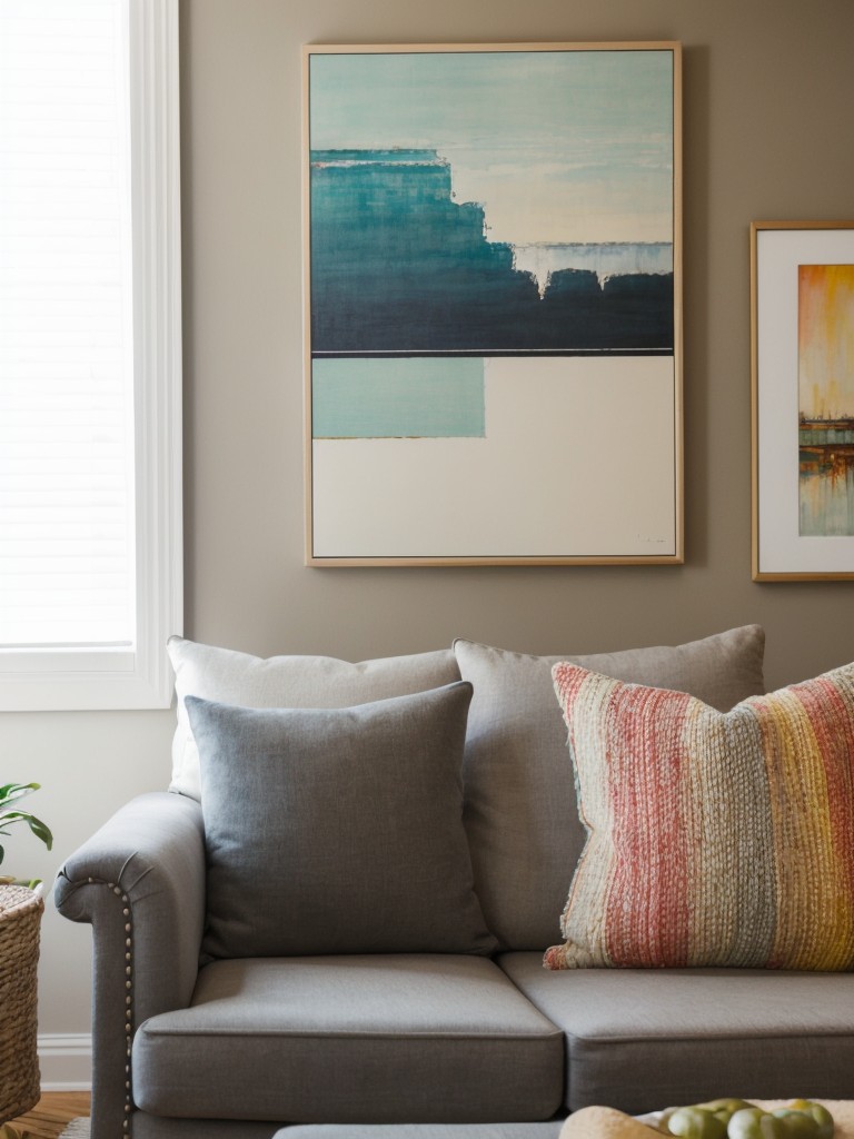 Add pops of color through accent pieces like throw pillows, artwork, or rugs to create a lively and dynamic atmosphere.