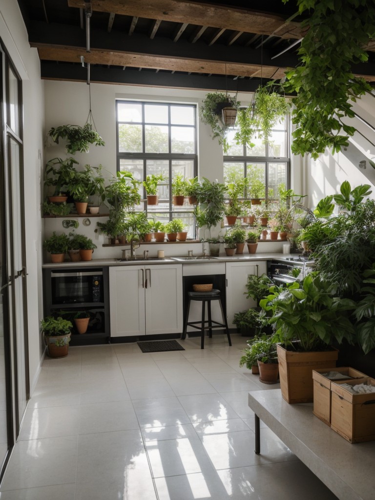 Incorporate plants and greenery into the basement apartment to add freshness and liveliness to the space.