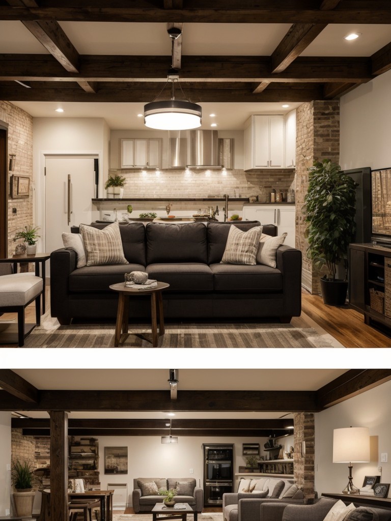 Opt for comfortable yet stylish furniture pieces to create a cozy and welcoming atmosphere in the basement apartment.